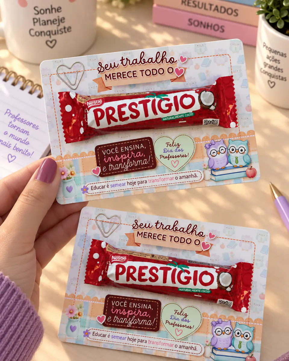 Card Chocolate Corujinhas - Dia dos Professores 2026 4