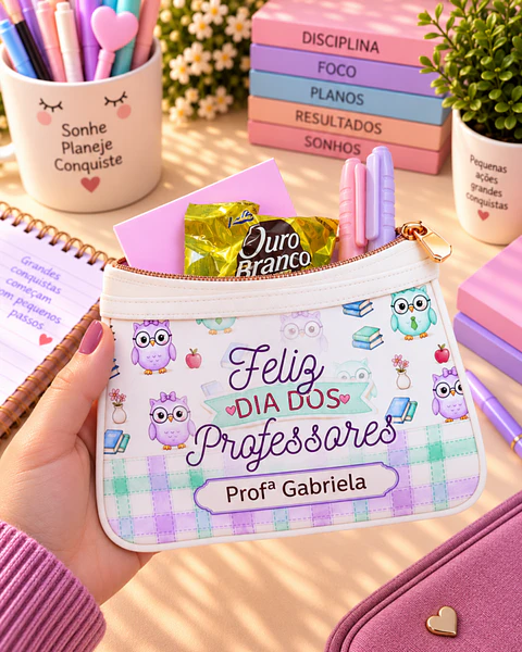 Estojo Envelope Corujinhas - Dia dos Professores 2026