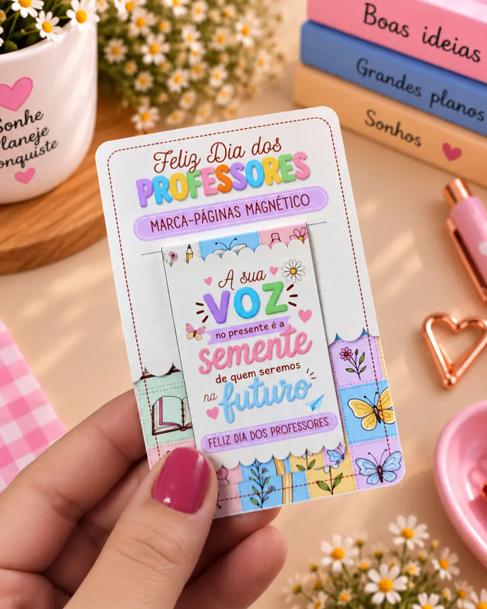 Marca Páginas Magnético com Card e Kit Menininhas - Dia dos Professores 2026 4