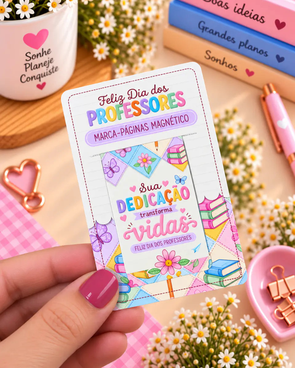 Marca Páginas Magnético com Card e Kit Menininhas - Dia dos Professores 2026 5