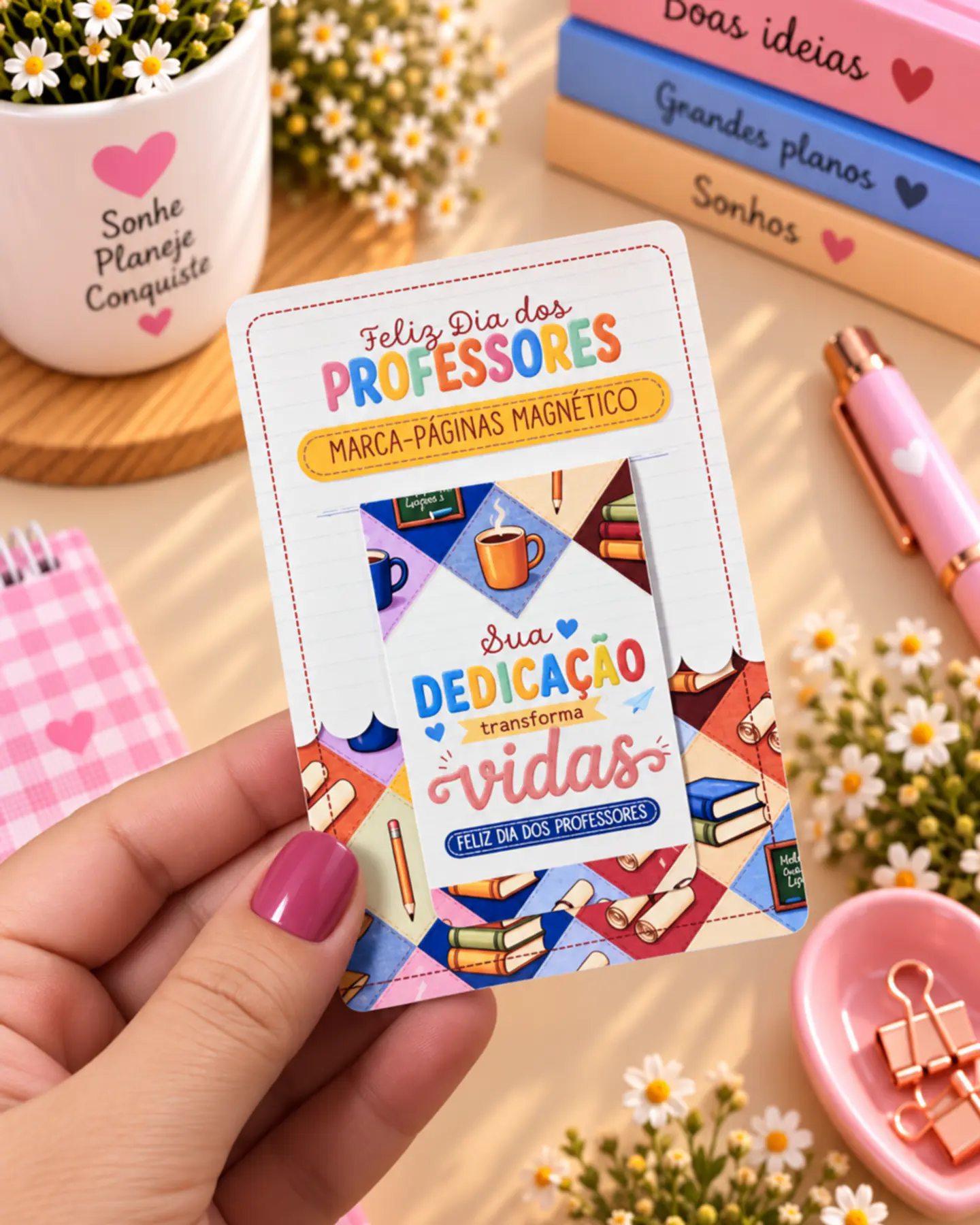 Marca Páginas Magnético com Card e Kit Menininhas - Dia dos Professores 2026 7