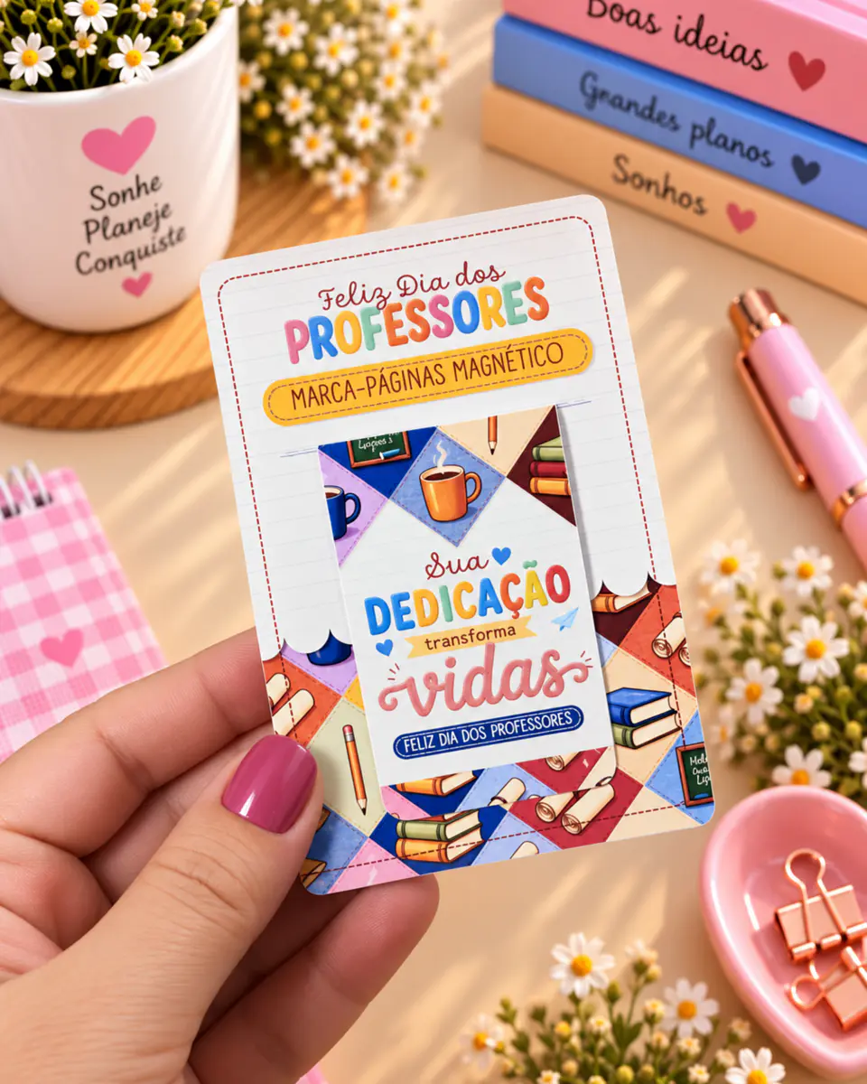 Marca Páginas Magnético com Card e Kit Menininhas - Dia dos Professores 2026 7