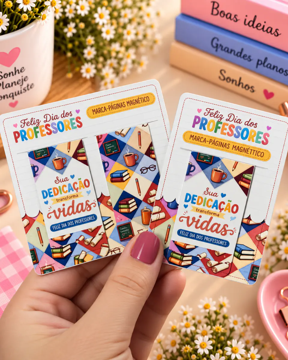 Marca Páginas Magnético com Card e Kit Menininhas - Dia dos Professores 2026 11