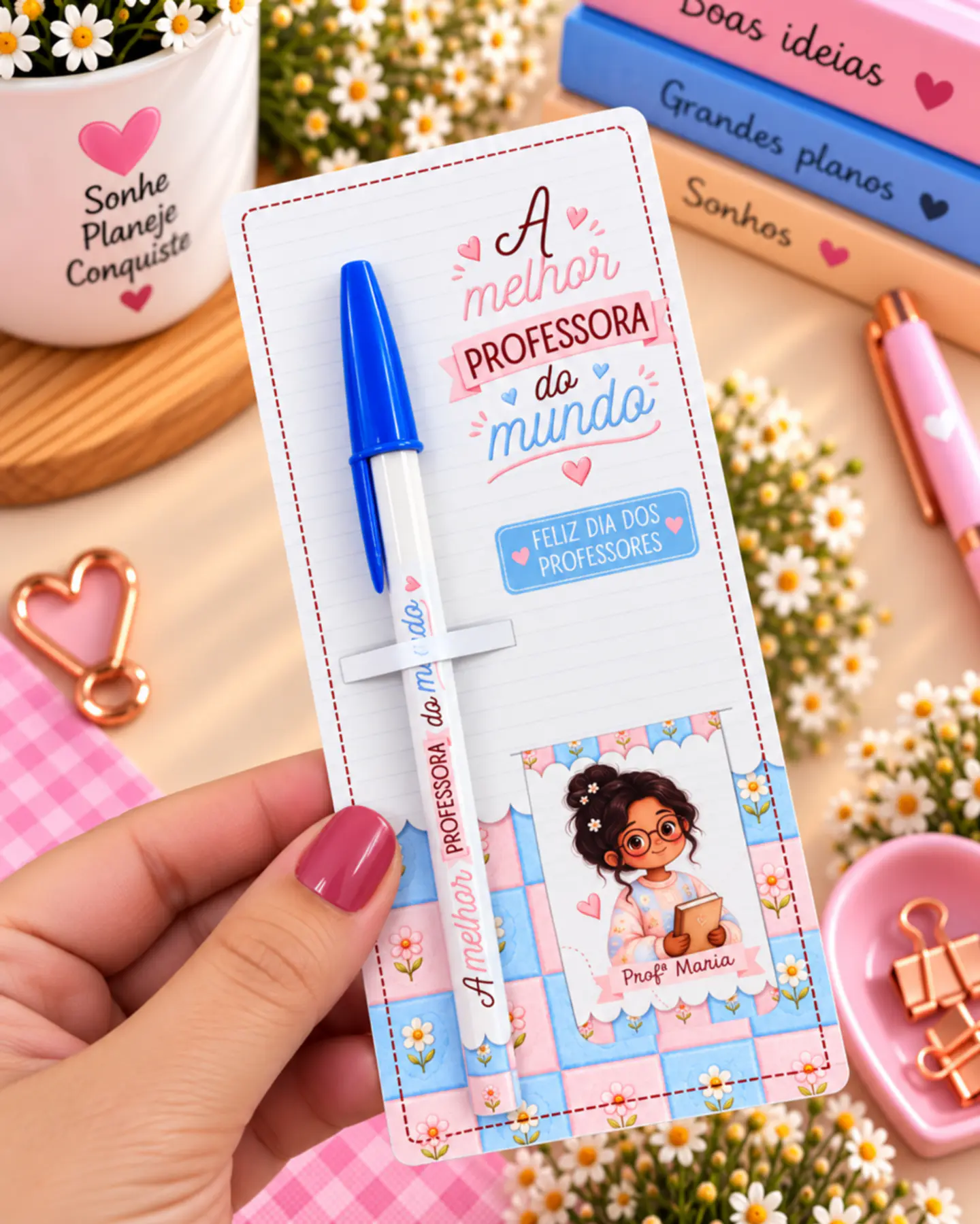Marca Páginas Magnético com Card e Kit Menininhas - Dia dos Professores 2026 12