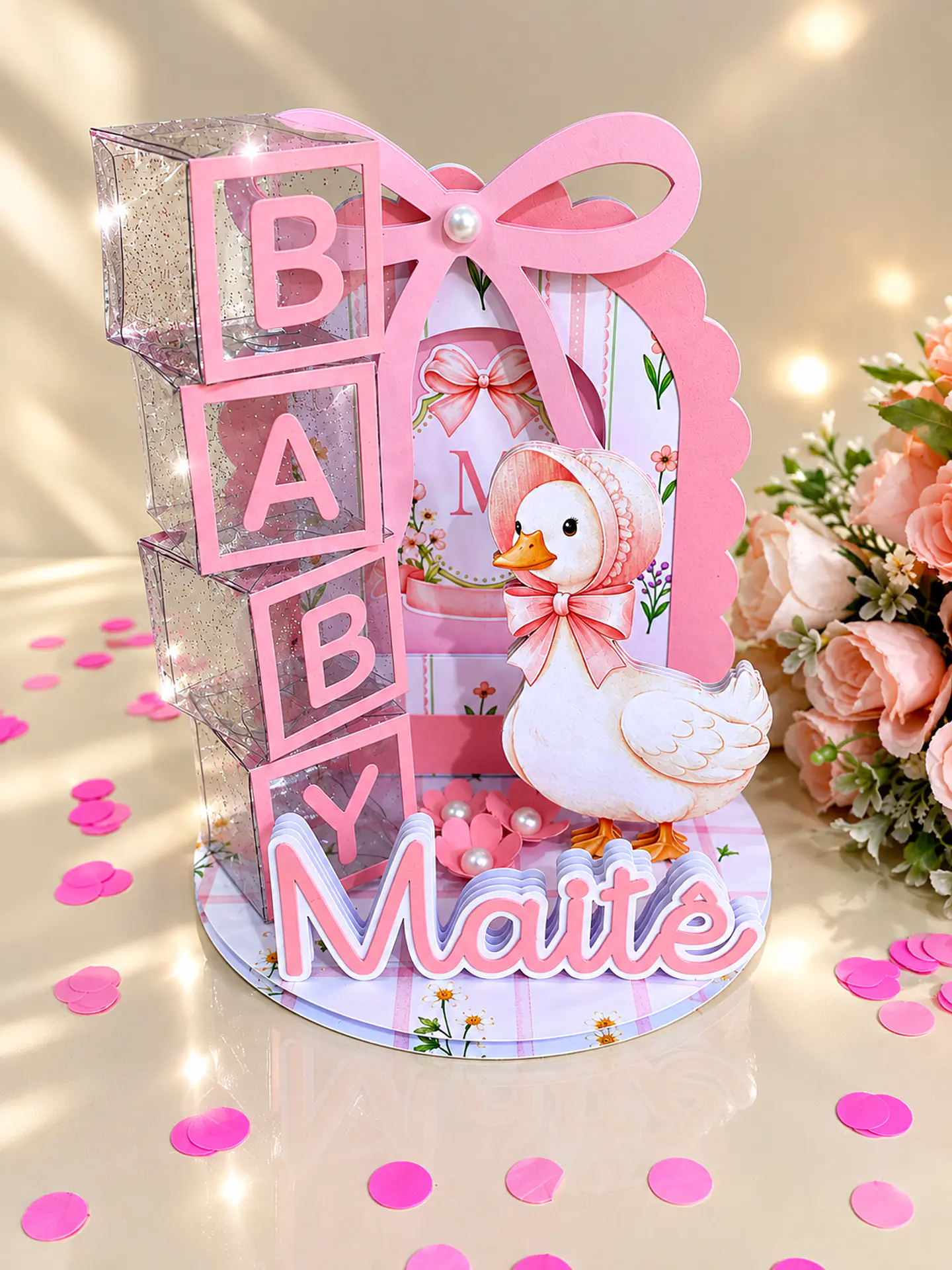 Topo de Bolo - Pato Rosa 1