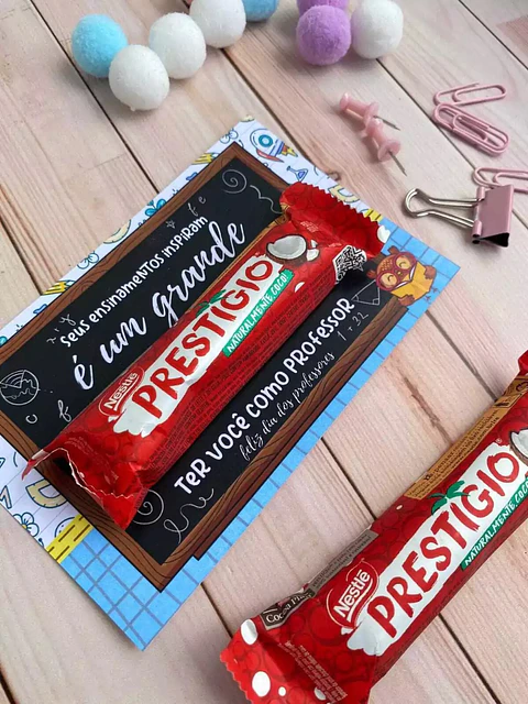 Cartão para Chocolate Prestígio - Dia dos Professores