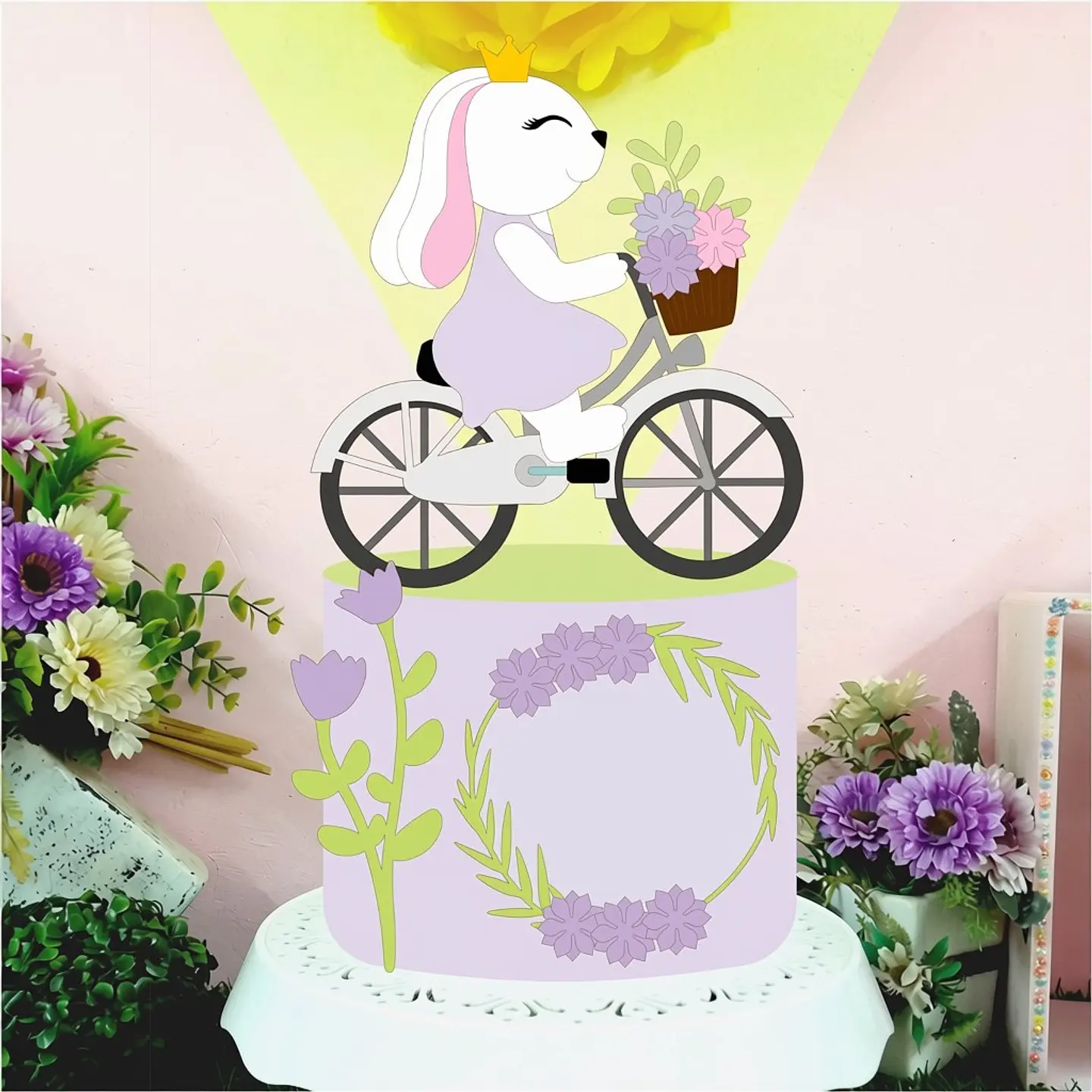 Topo de Bolo - Coelhinha de Bike 1