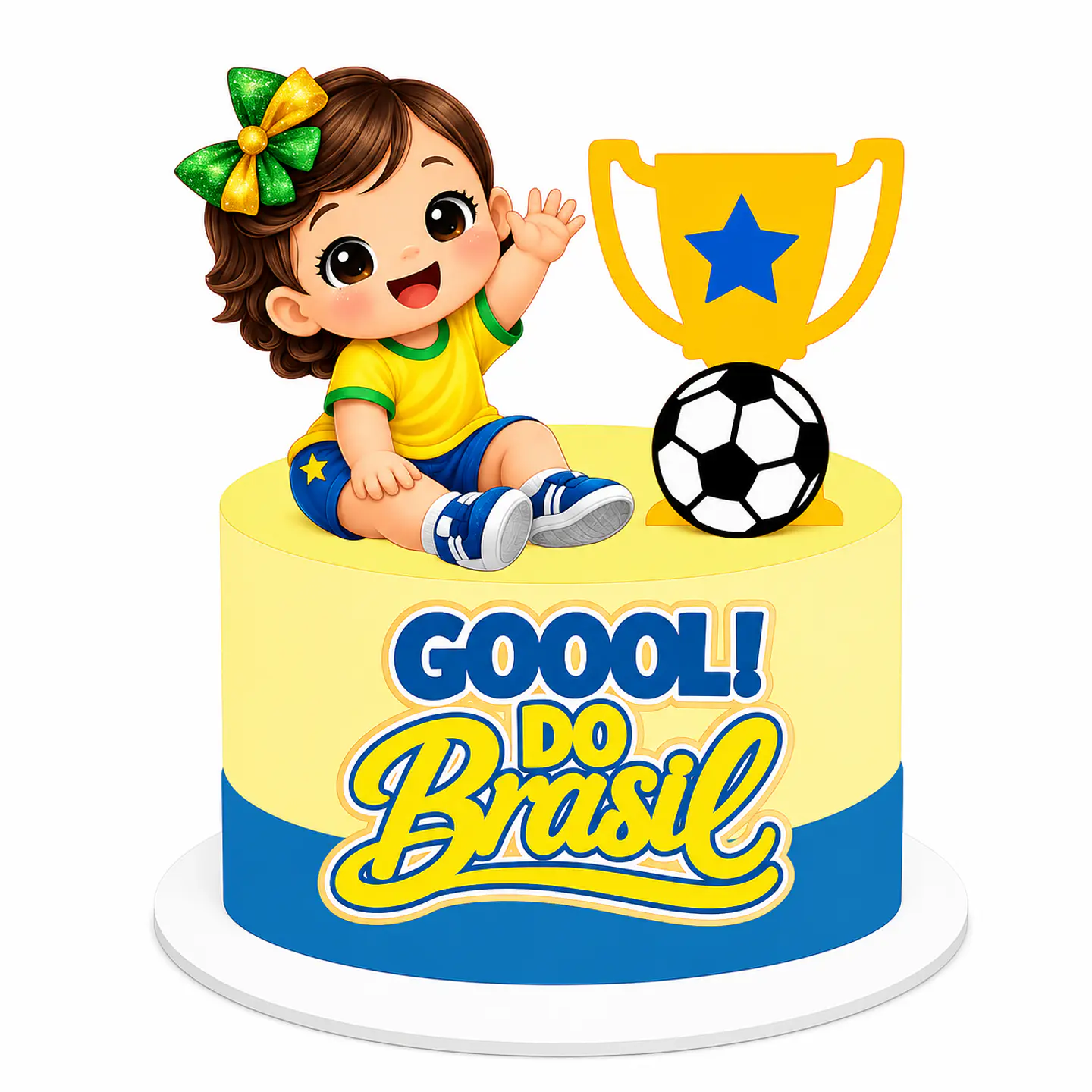 Topo de Bolo - Gol do Brasil Menina 1