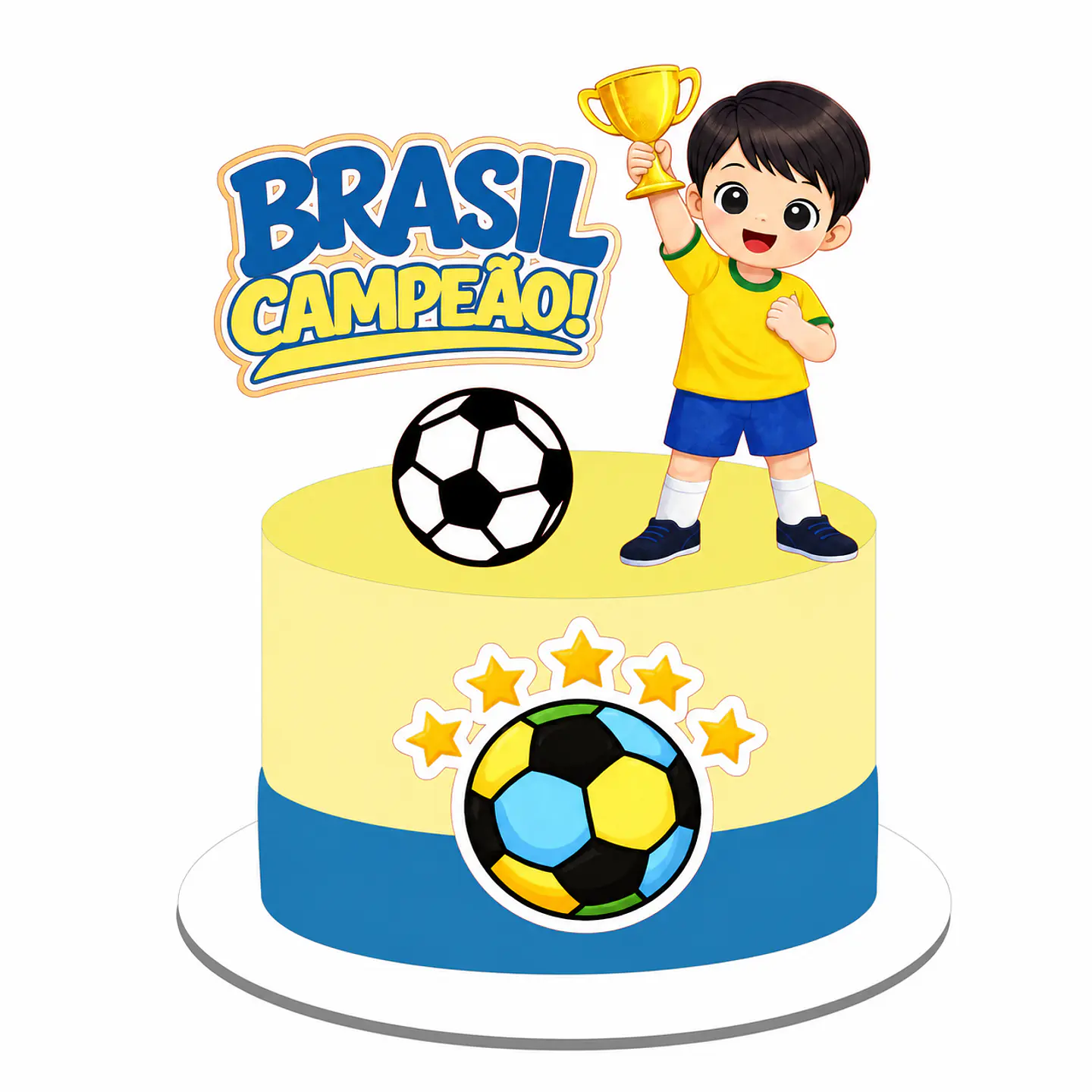 Topo de Bolo - Brasil Campeão 1