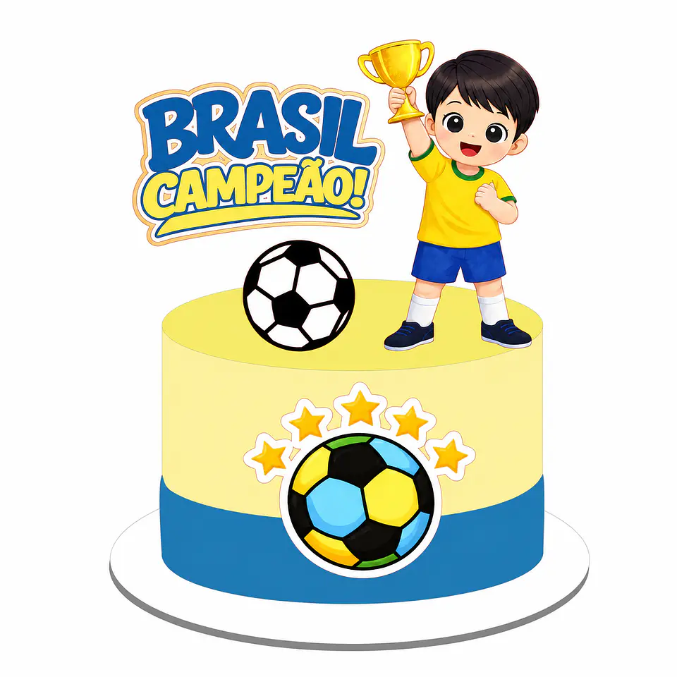 Topo de Bolo - Brasil Campeão 1