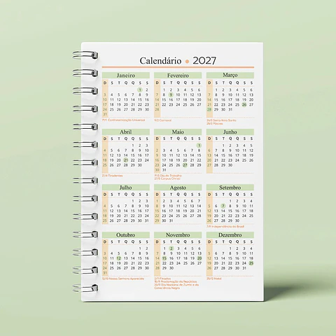 Calendário para Atualização de Agenda 2027-2028 - A5