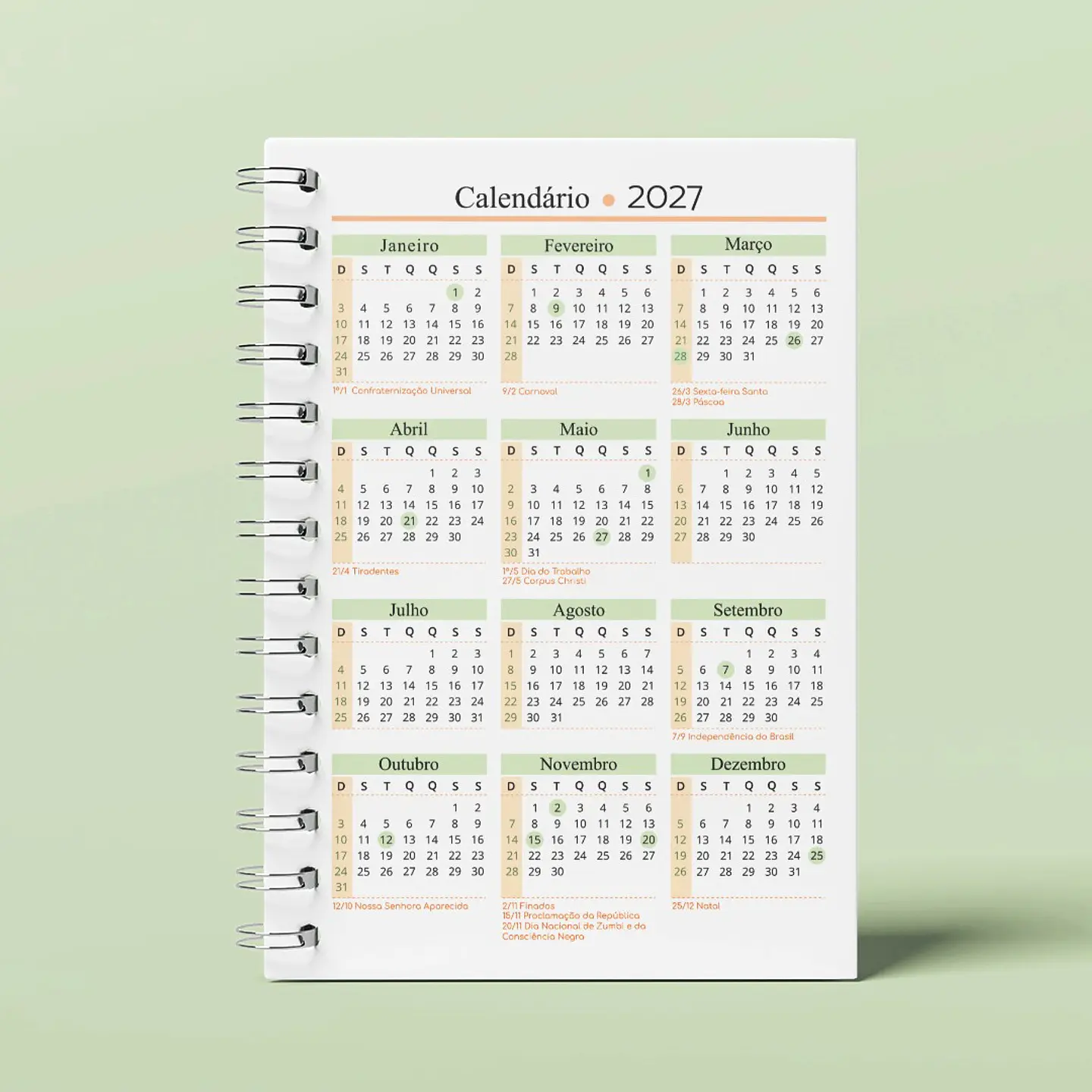 Calendário para Atualização de Agenda 2027-2028 - A5 2