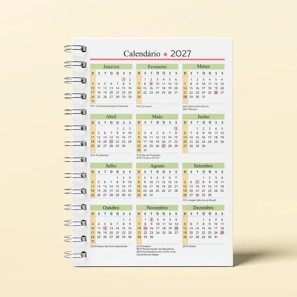 Calendário para Atualização de Agenda 2027-2028 - A5 3
