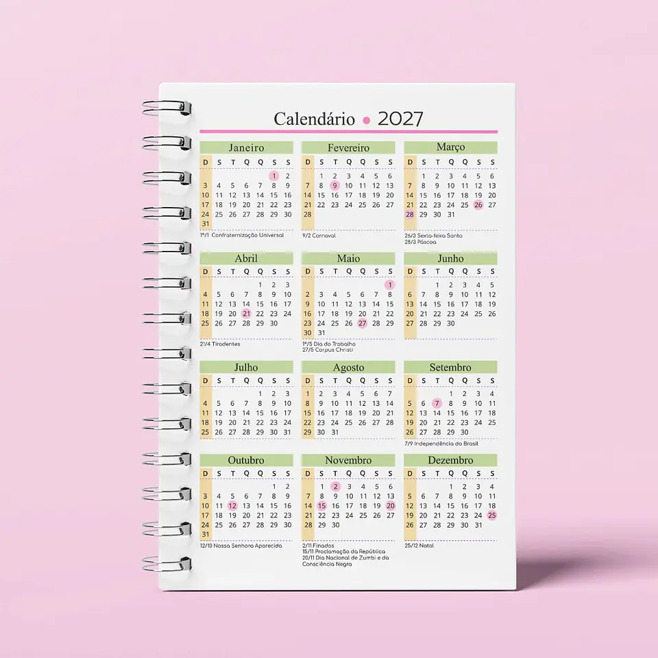 Calendário para Atualização de Agenda 2027-2028 - A5 4