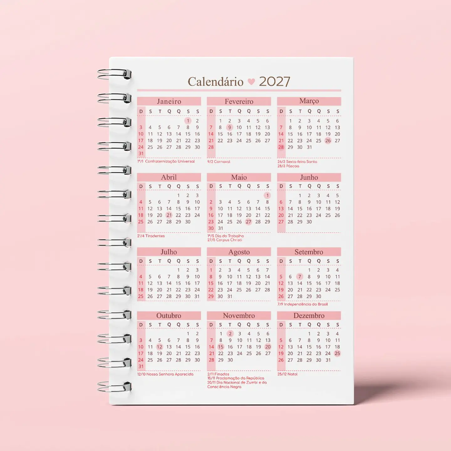 Calendário para Atualização de Agenda 2027-2028 - A5 7