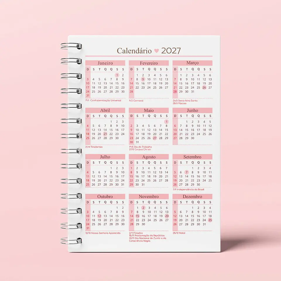 Calendário para Atualização de Agenda 2027-2028 - A5 7