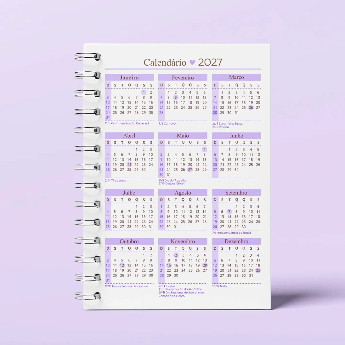 Calendário para Atualização de Agenda 2027-2028 - A5 8