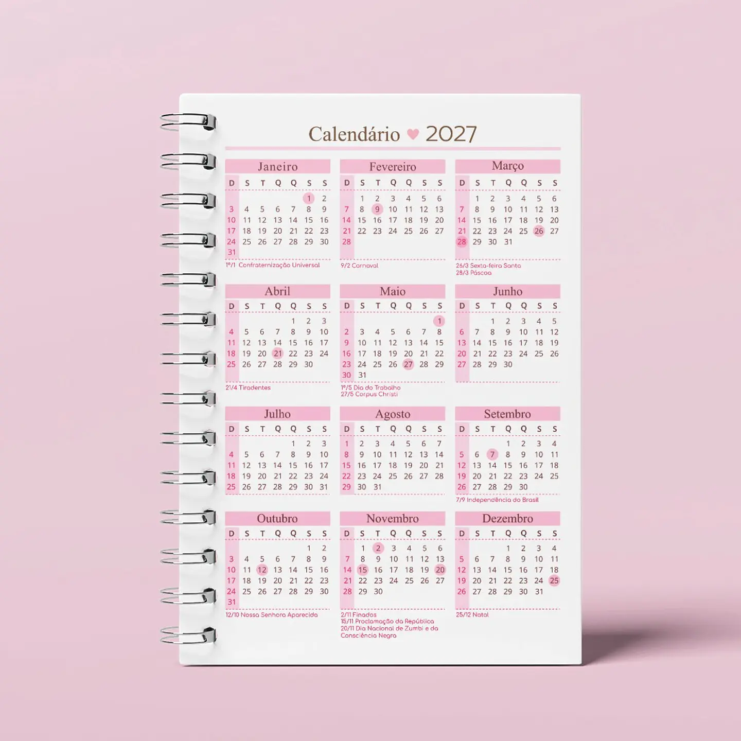 Calendário para Atualização de Agenda 2027-2028 - A5 9