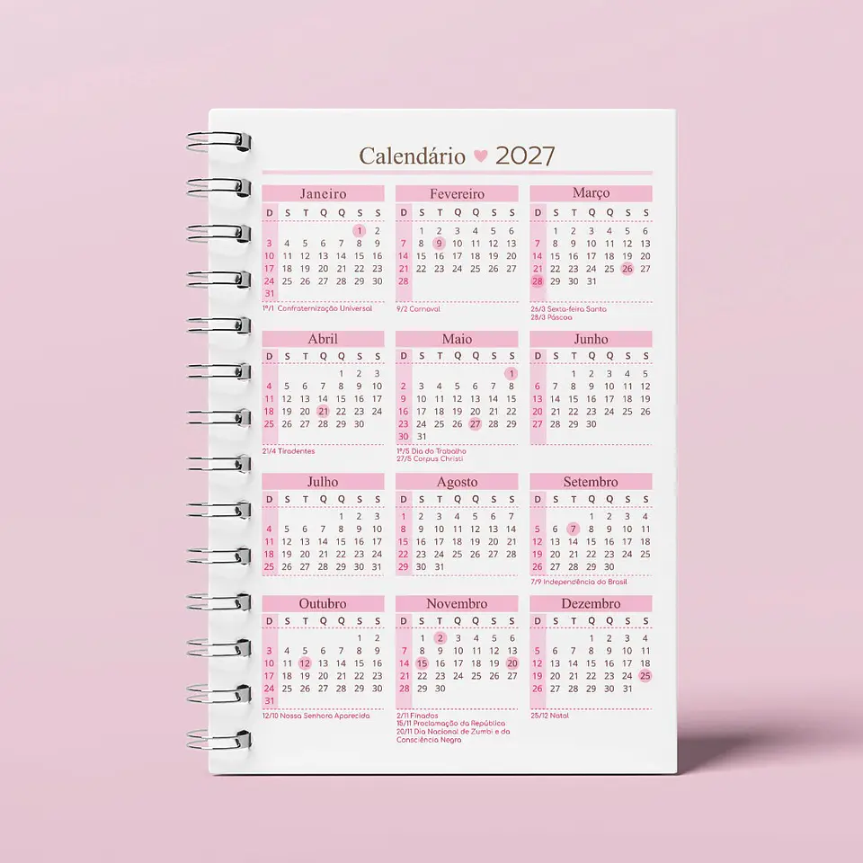 Calendário para Atualização de Agenda 2027-2028 - A5 9