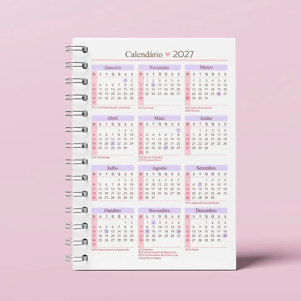 Calendário para Atualização de Agenda 2027-2028 - A5 12