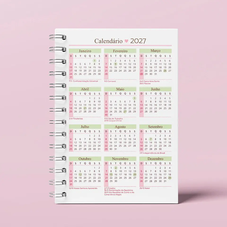 Calendário para Atualização de Agenda 2027-2028 - A5 13