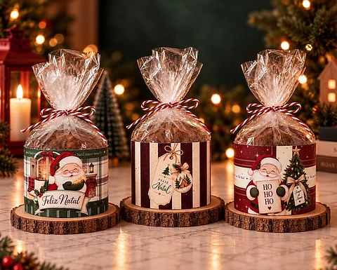 Cinta para Mini Panetone - Natal