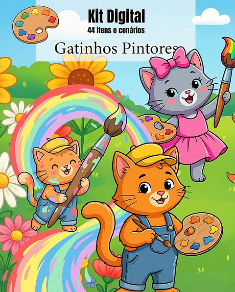 Gatinhos Pintores - Kit Digital