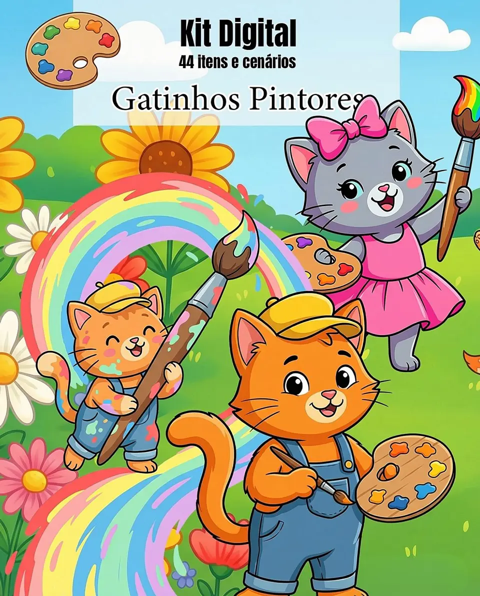 Gatinhos Pintores - Kit Digital 1