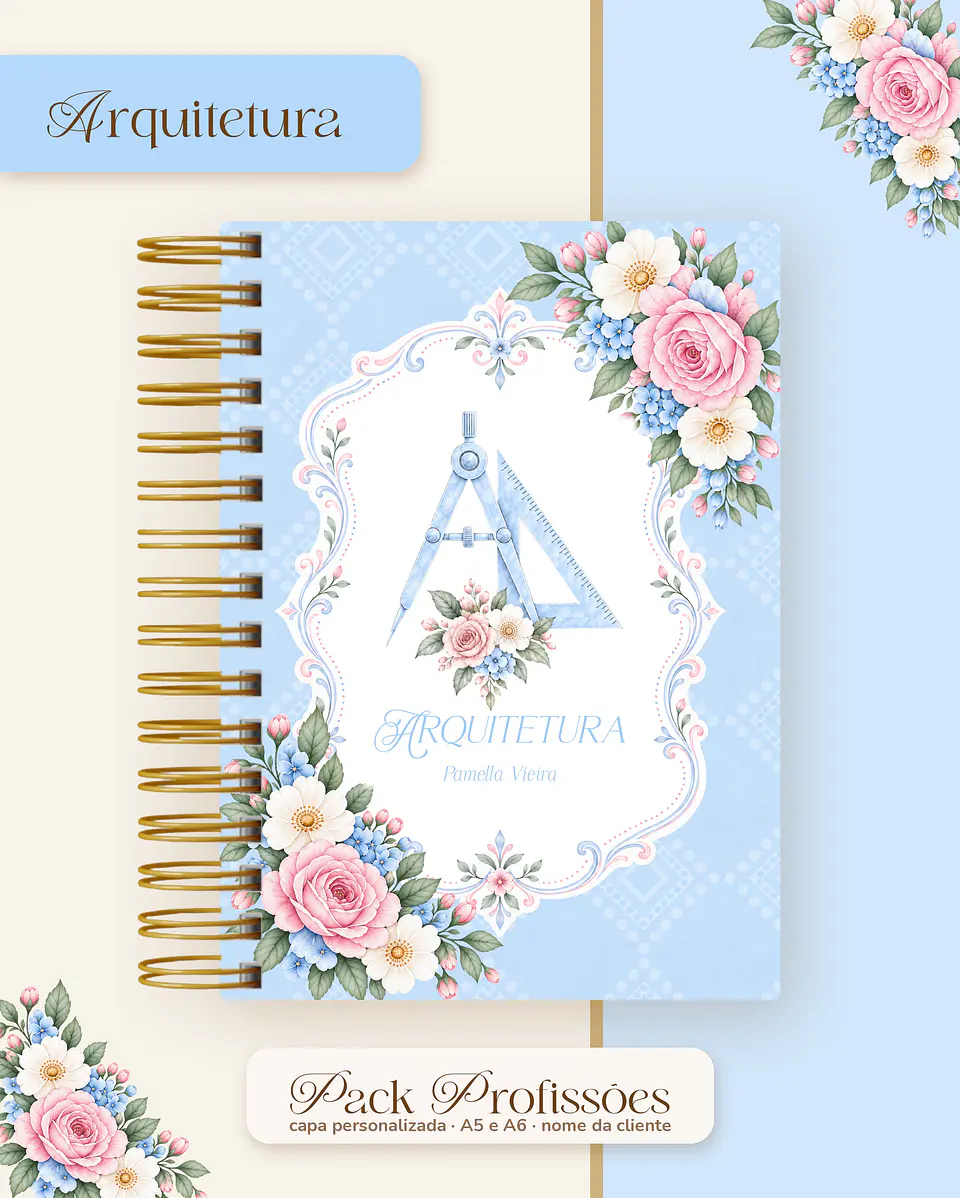 Pack Profissões 2027 - Floral Azul 1