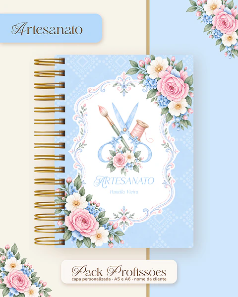 Pack Profissões 2027 - Floral Azul