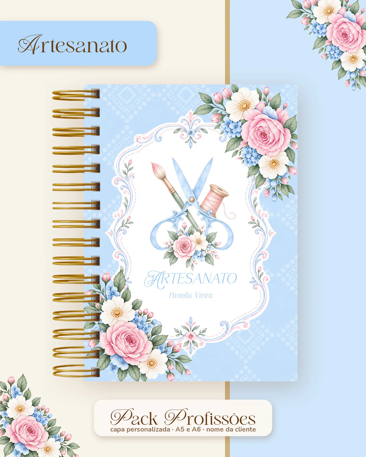 Pack Profissões 2027 - Floral Azul 2
