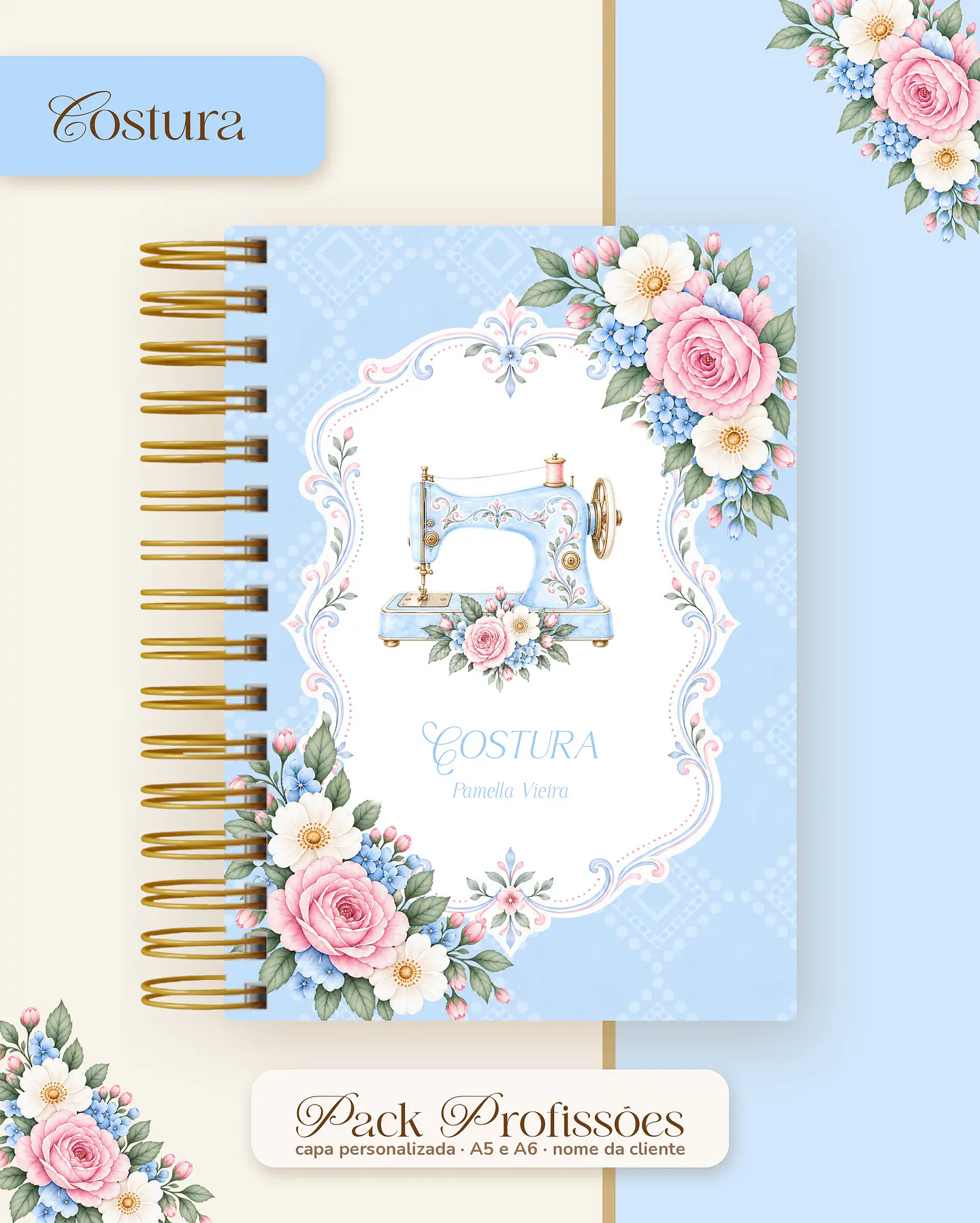 Pack Profissões 2027 - Floral Azul 7