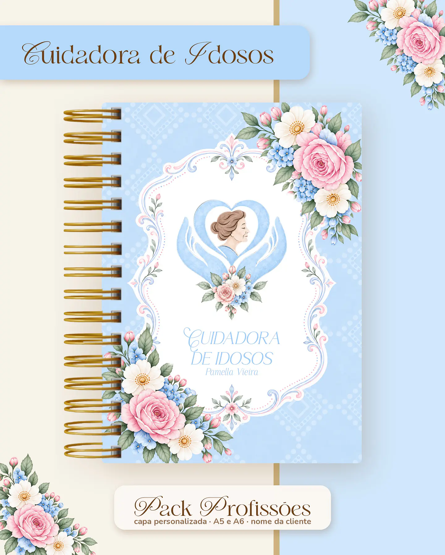 Pack Profissões 2027 - Floral Azul 8