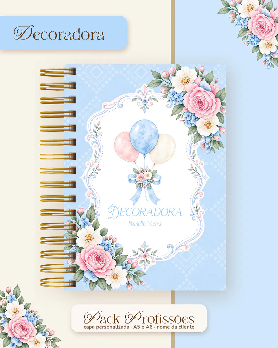 Pack Profissões 2027 - Floral Azul 9