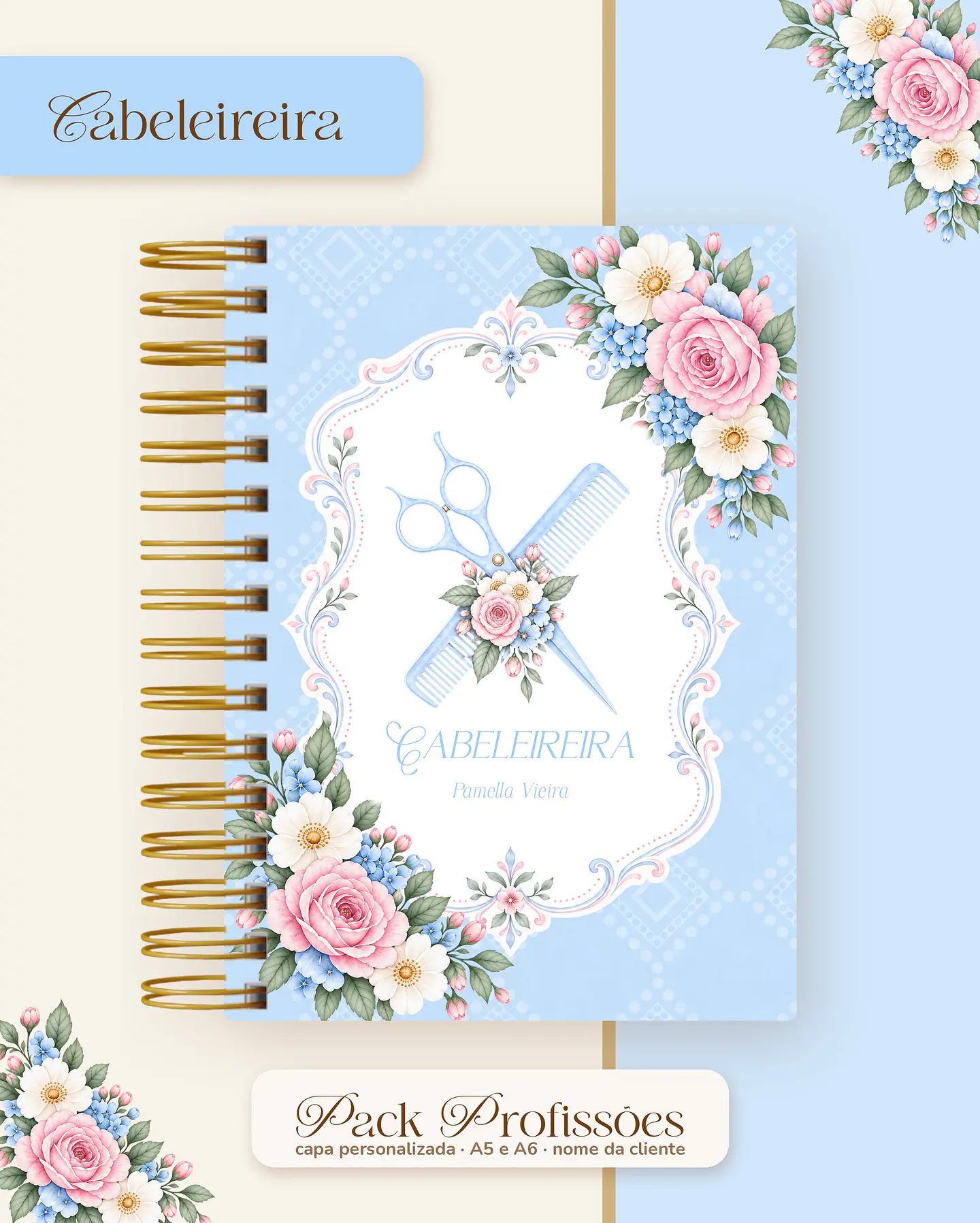 Pack Profissões 2027 - Floral Azul 10