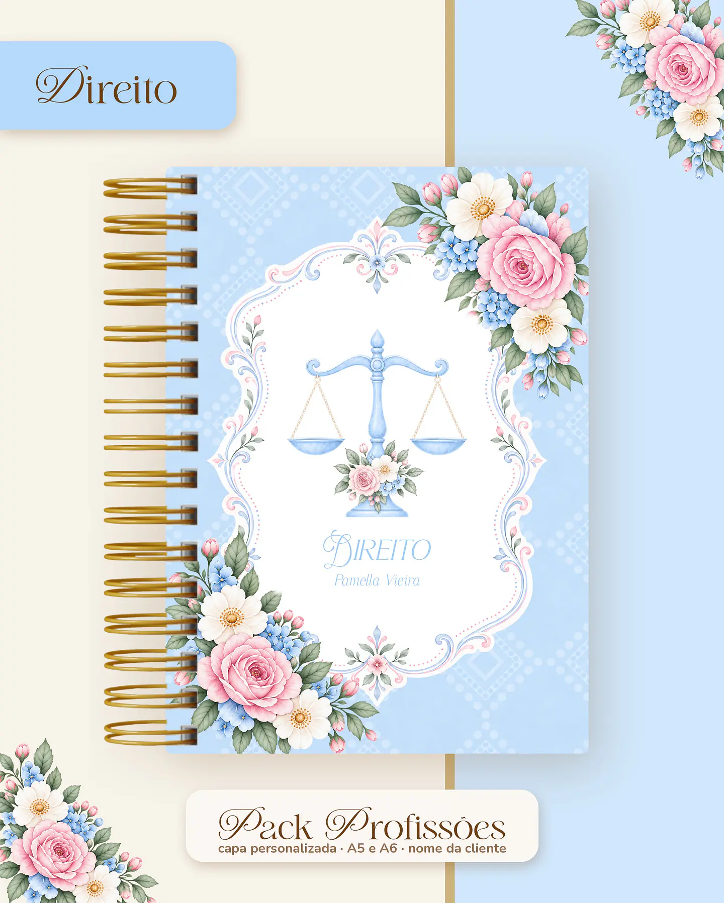 Pack Profissões 2027 - Floral Azul 11