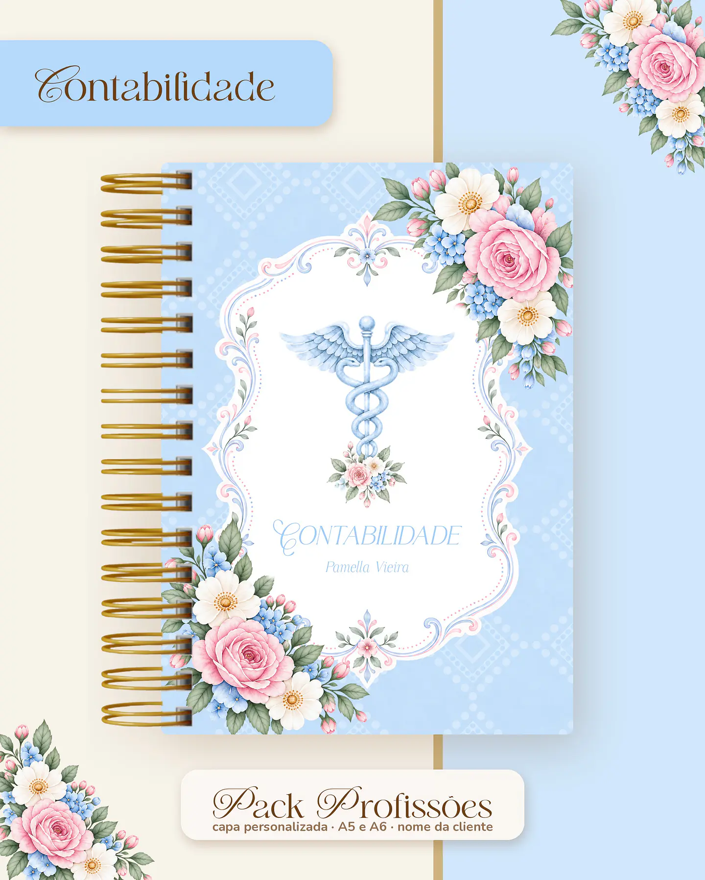 Pack Profissões 2027 - Floral Azul 12