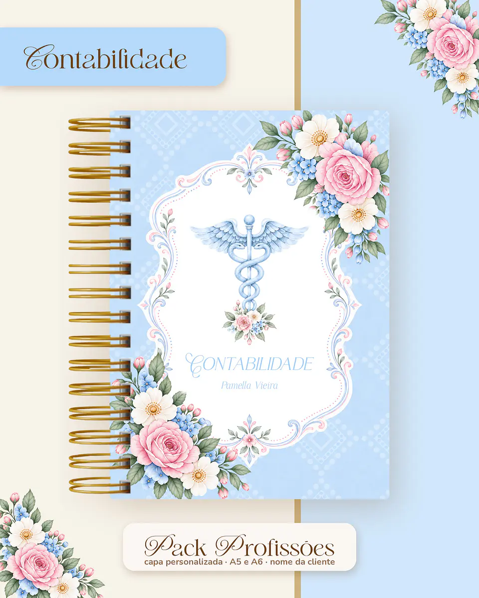 Pack Profissões 2027 - Floral Azul 12