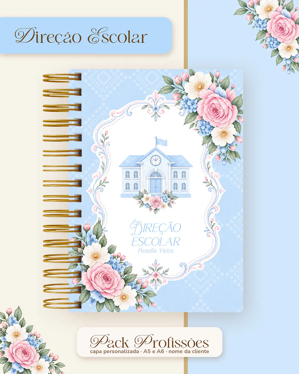Pack Profissões 2027 - Floral Azul 13
