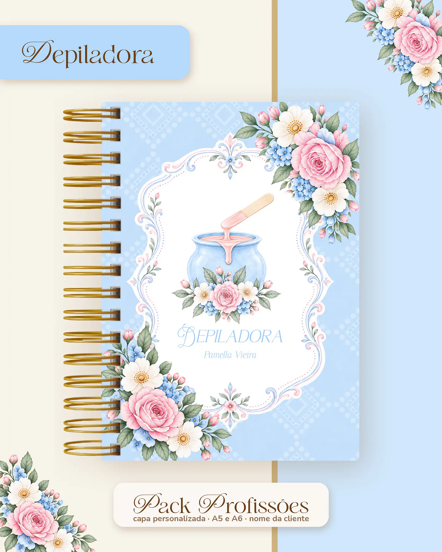 Pack Profissões 2027 - Floral Azul 14