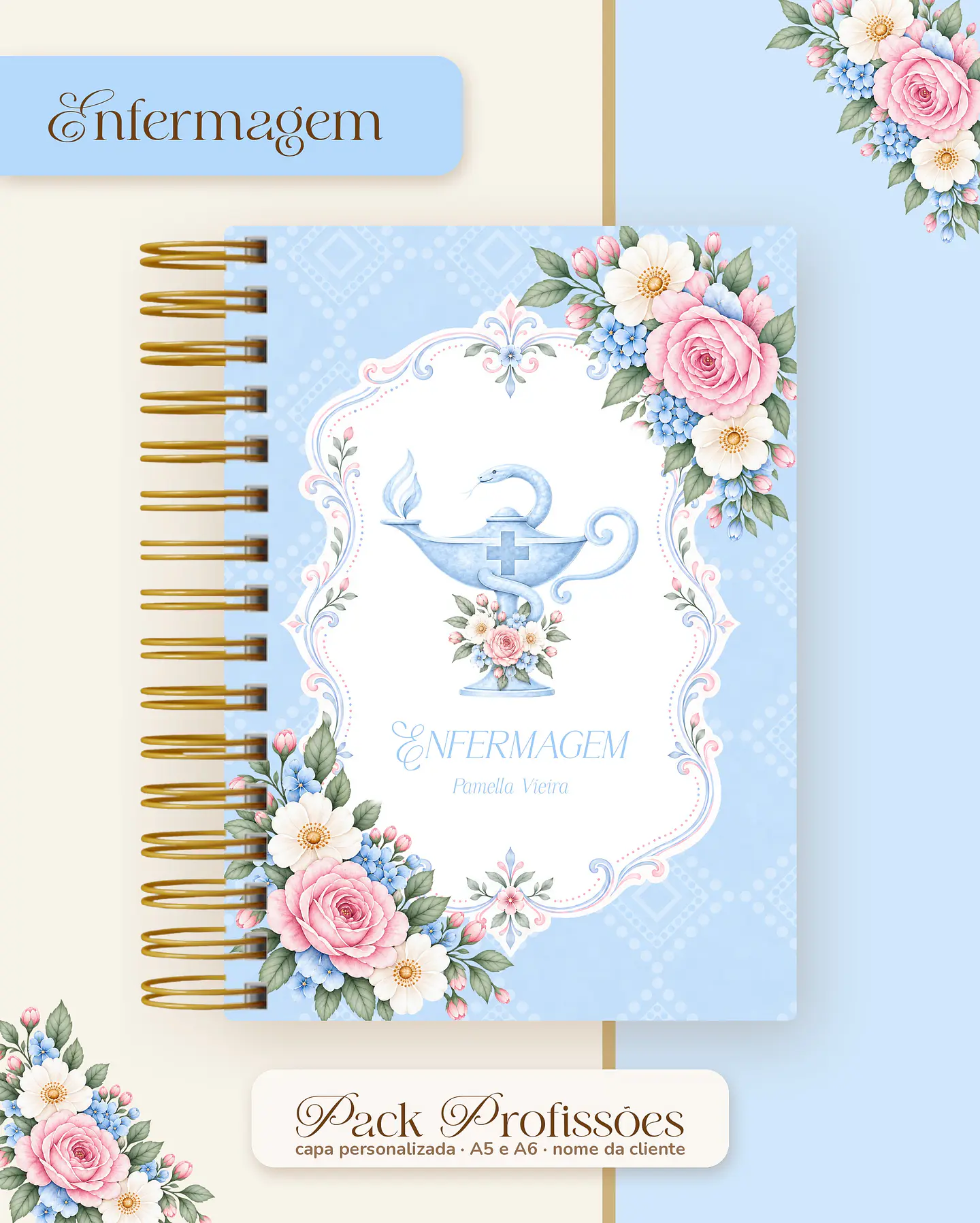 Pack Profissões 2027 - Floral Azul 15