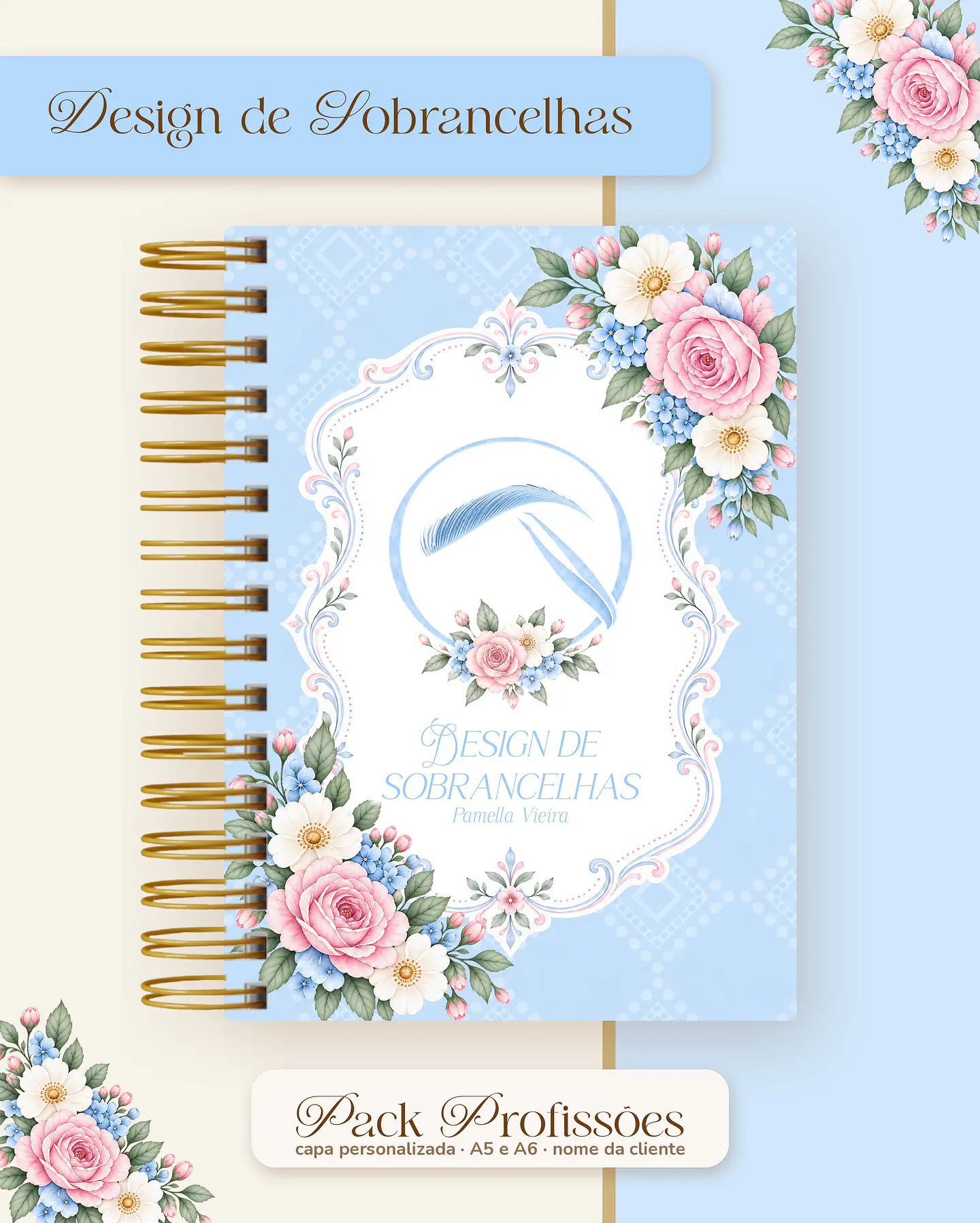 Pack Profissões 2027 - Floral Azul 16