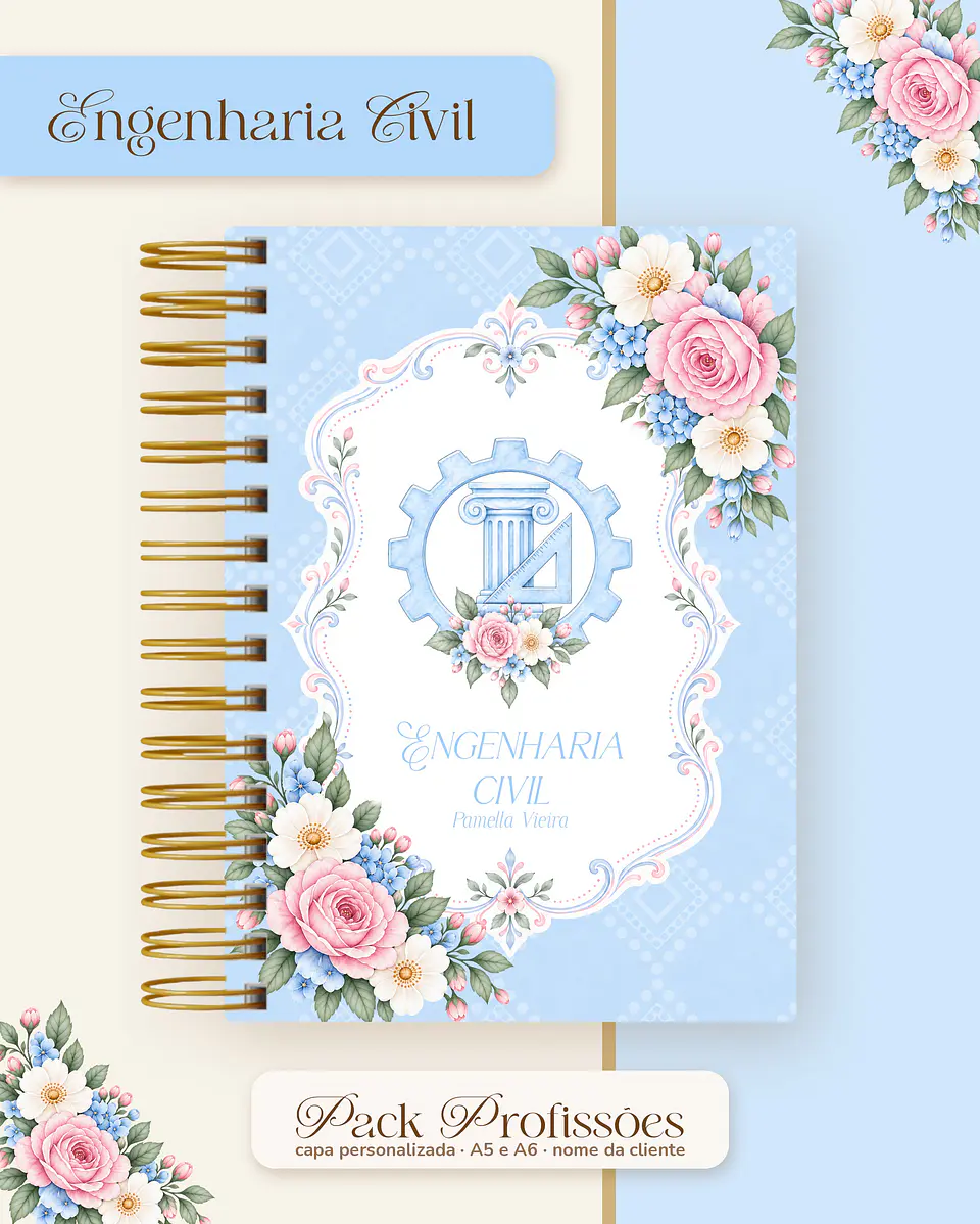 Pack Profissões 2027 - Floral Azul 18