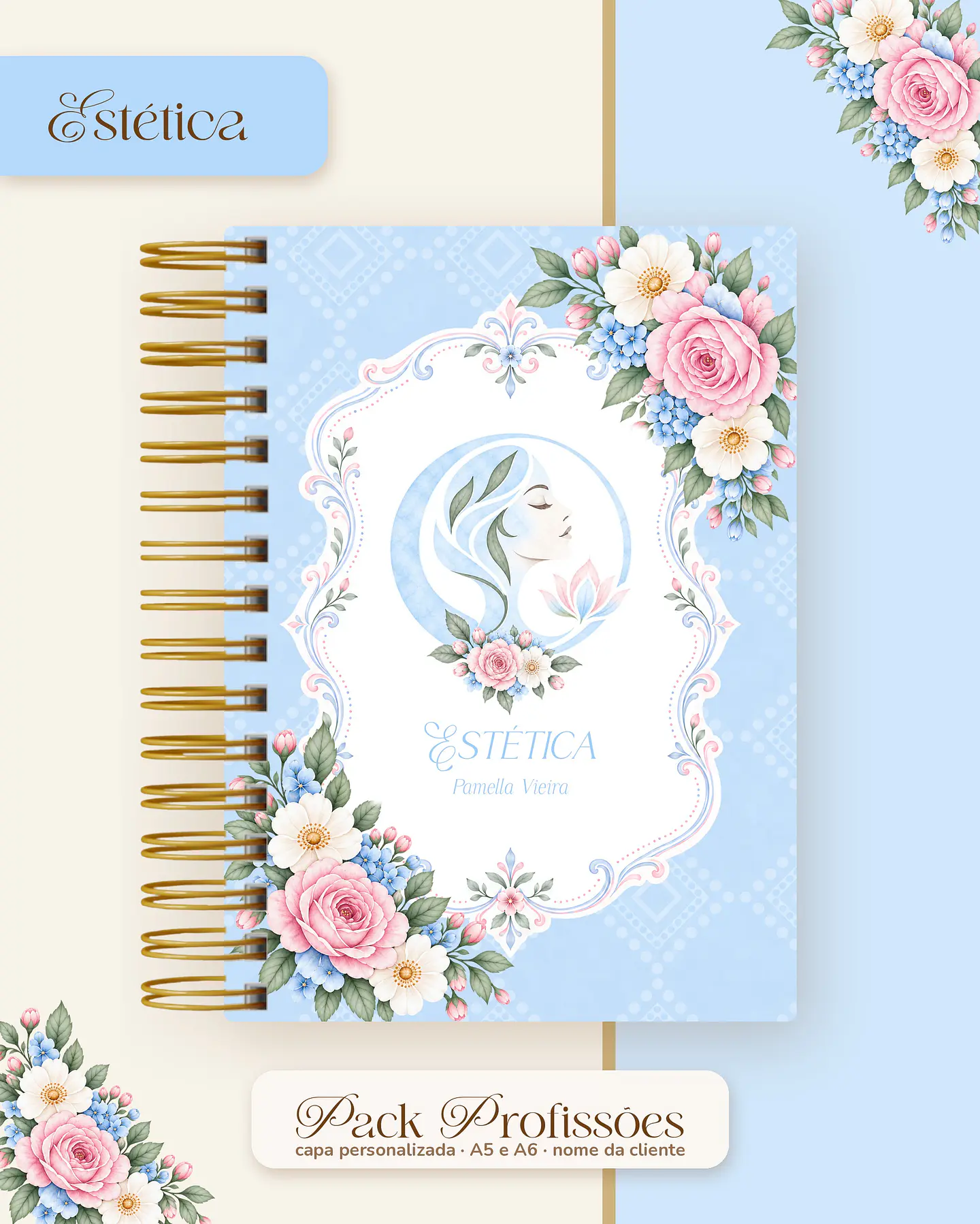 Pack Profissões 2027 - Floral Azul 19