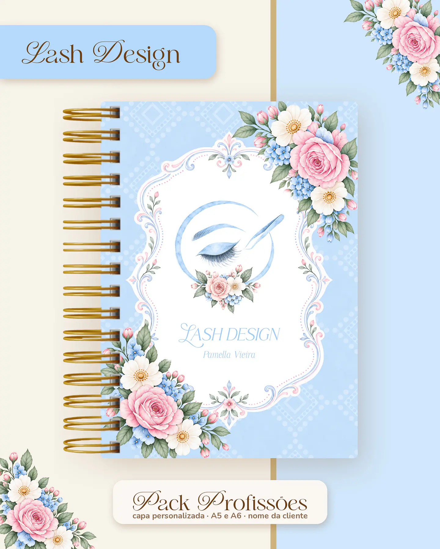 Pack Profissões 2027 - Floral Azul 25