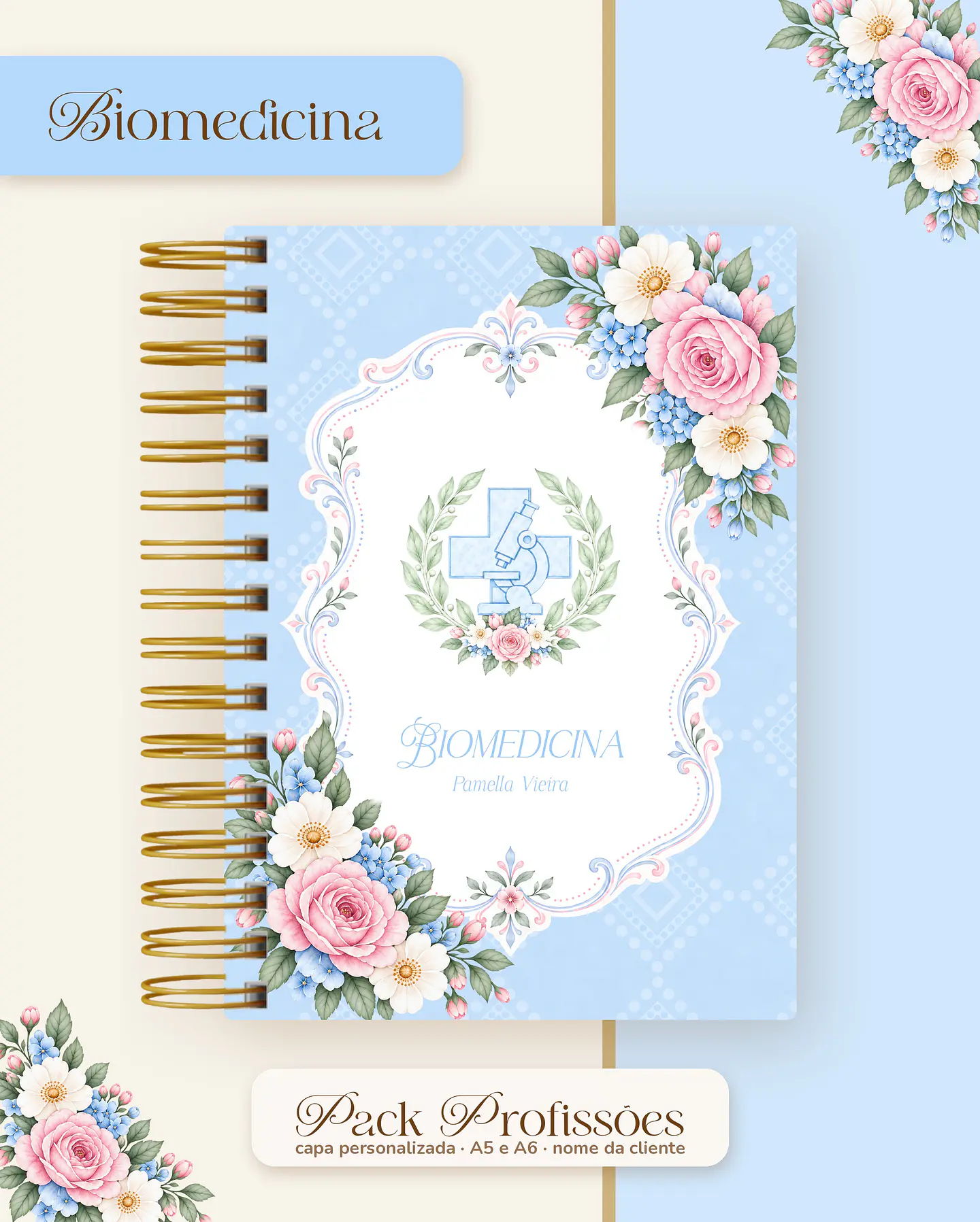 Pack Profissões 2027 - Floral Azul 28
