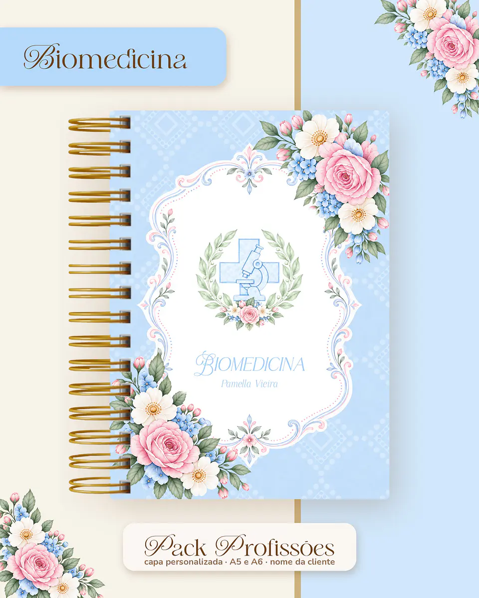 Pack Profissões 2027 - Floral Azul 28