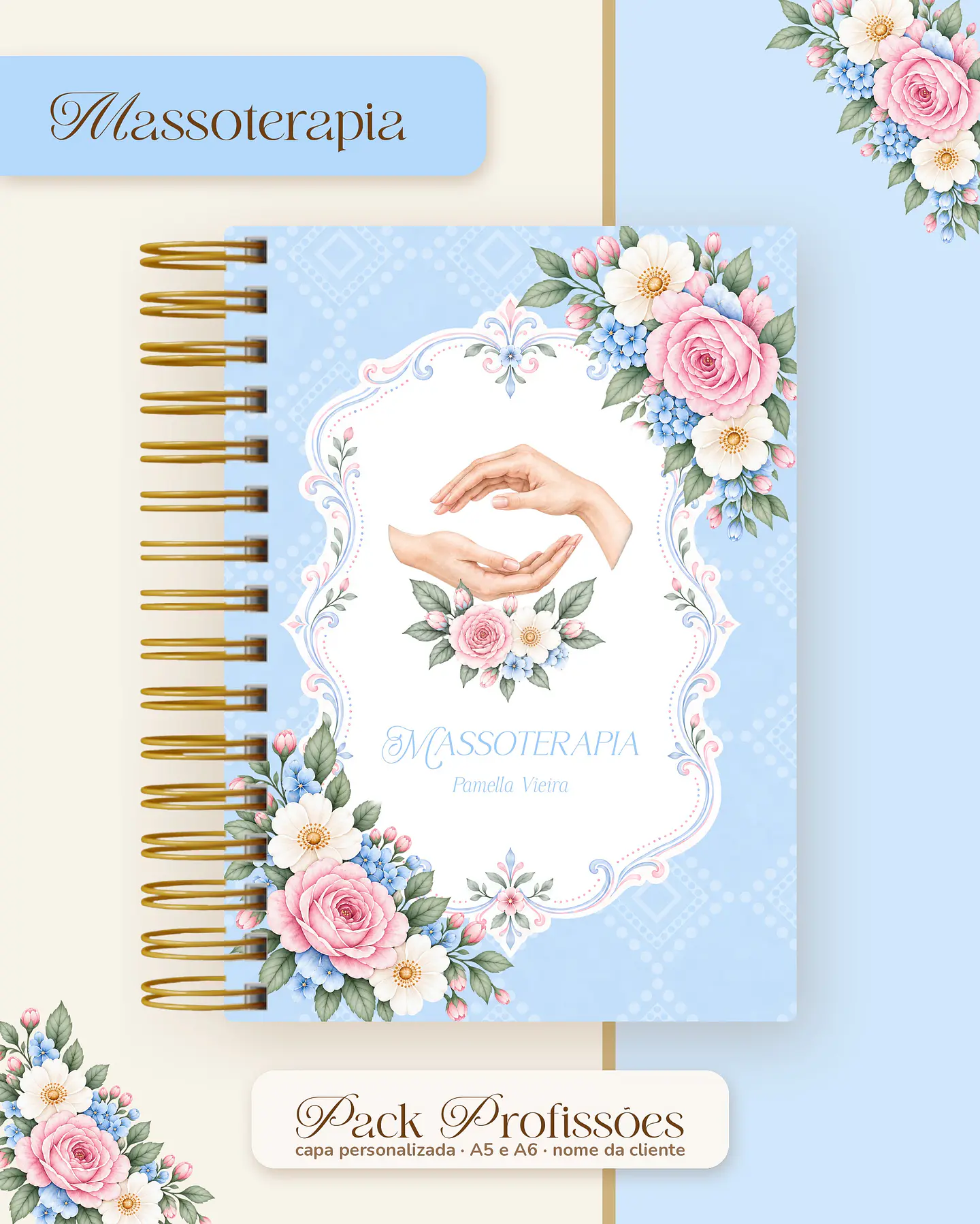 Pack Profissões 2027 - Floral Azul 29