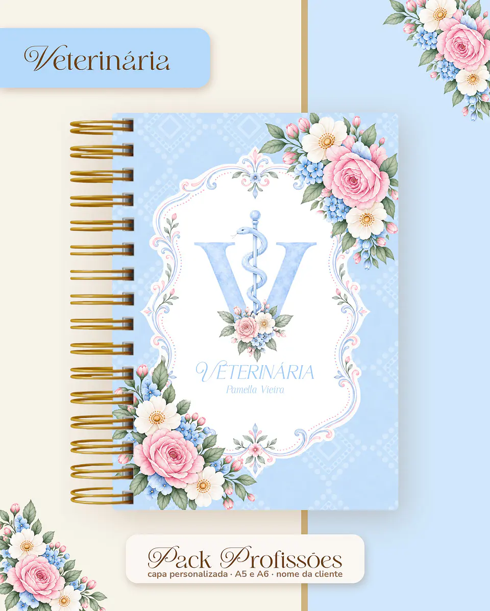 Pack Profissões 2027 - Floral Azul 30