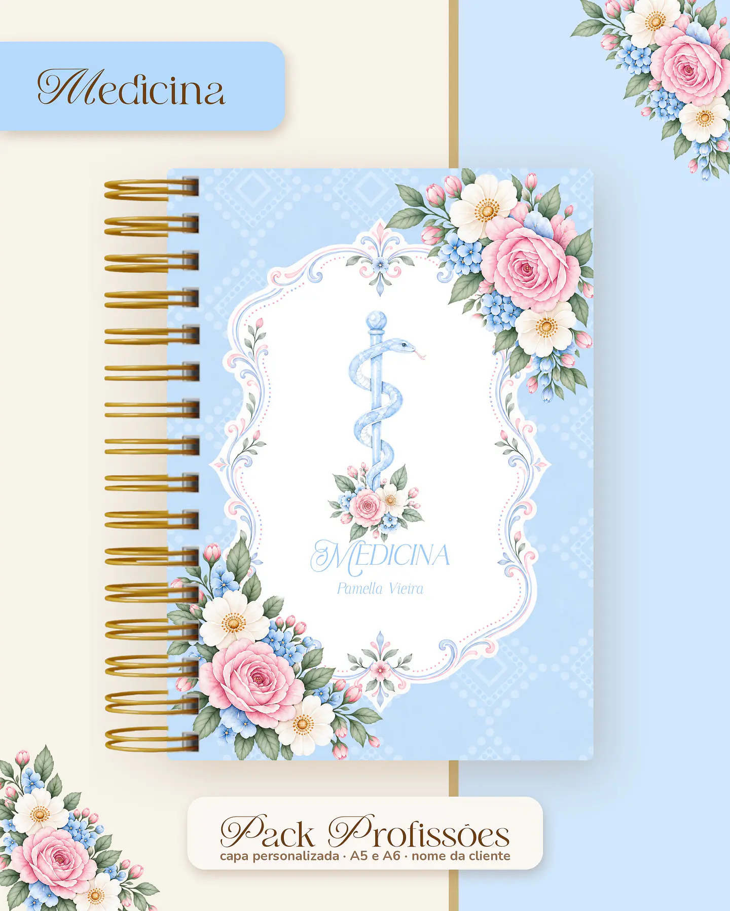 Pack Profissões 2027 - Floral Azul 31